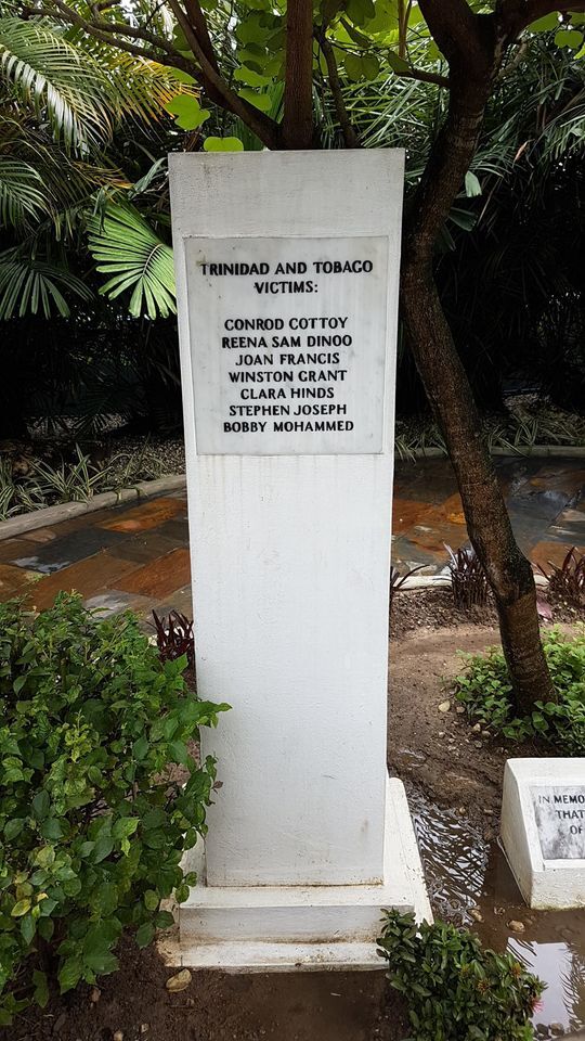 The memorial on the grounds of the US Embassy in Port of Spain bearing the name Joan Francis.jpg